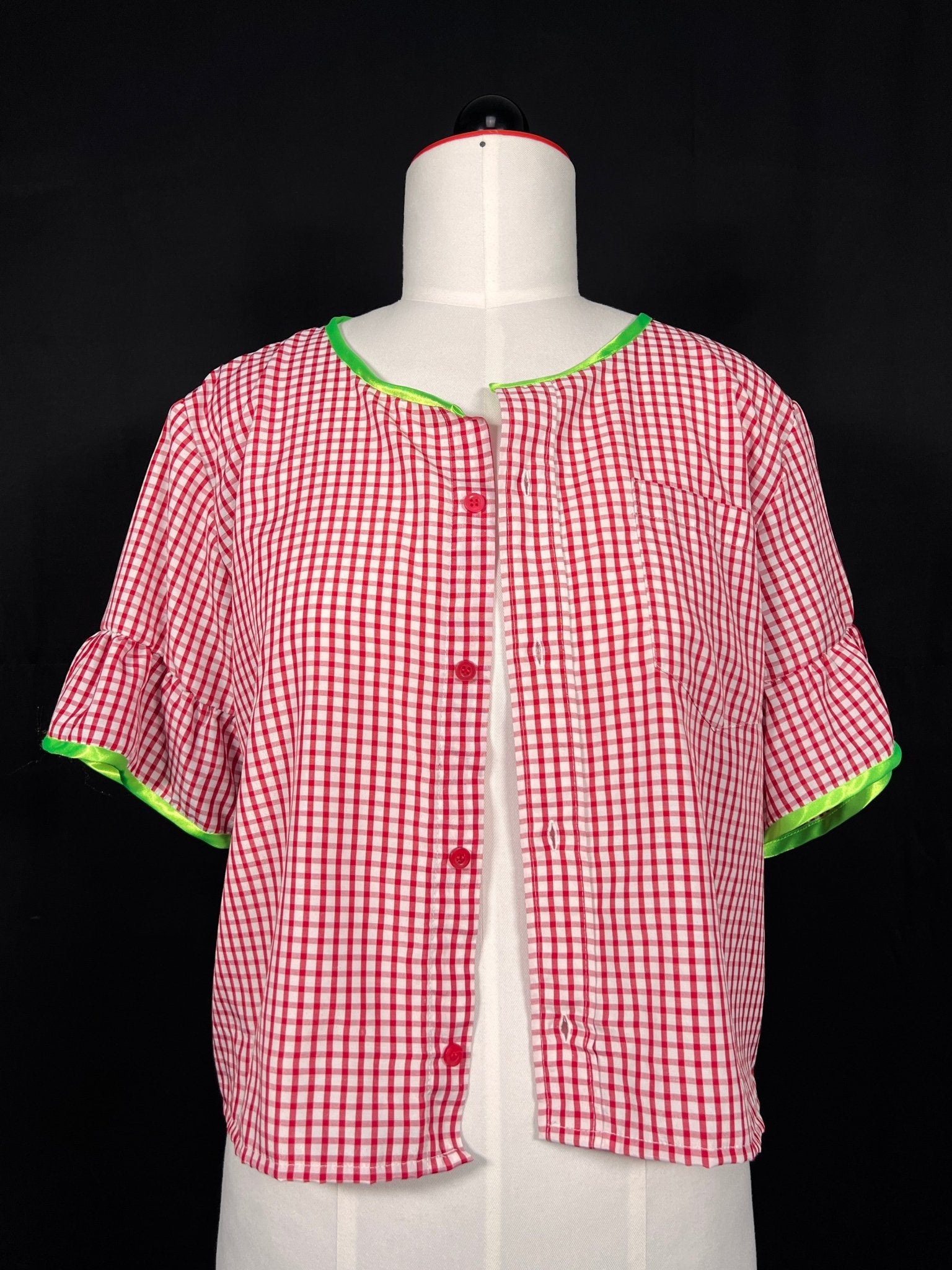 Vichy - Karo Upcycling - Bluse - nachhaltige Upcycling Mode von Beverly - Berlin