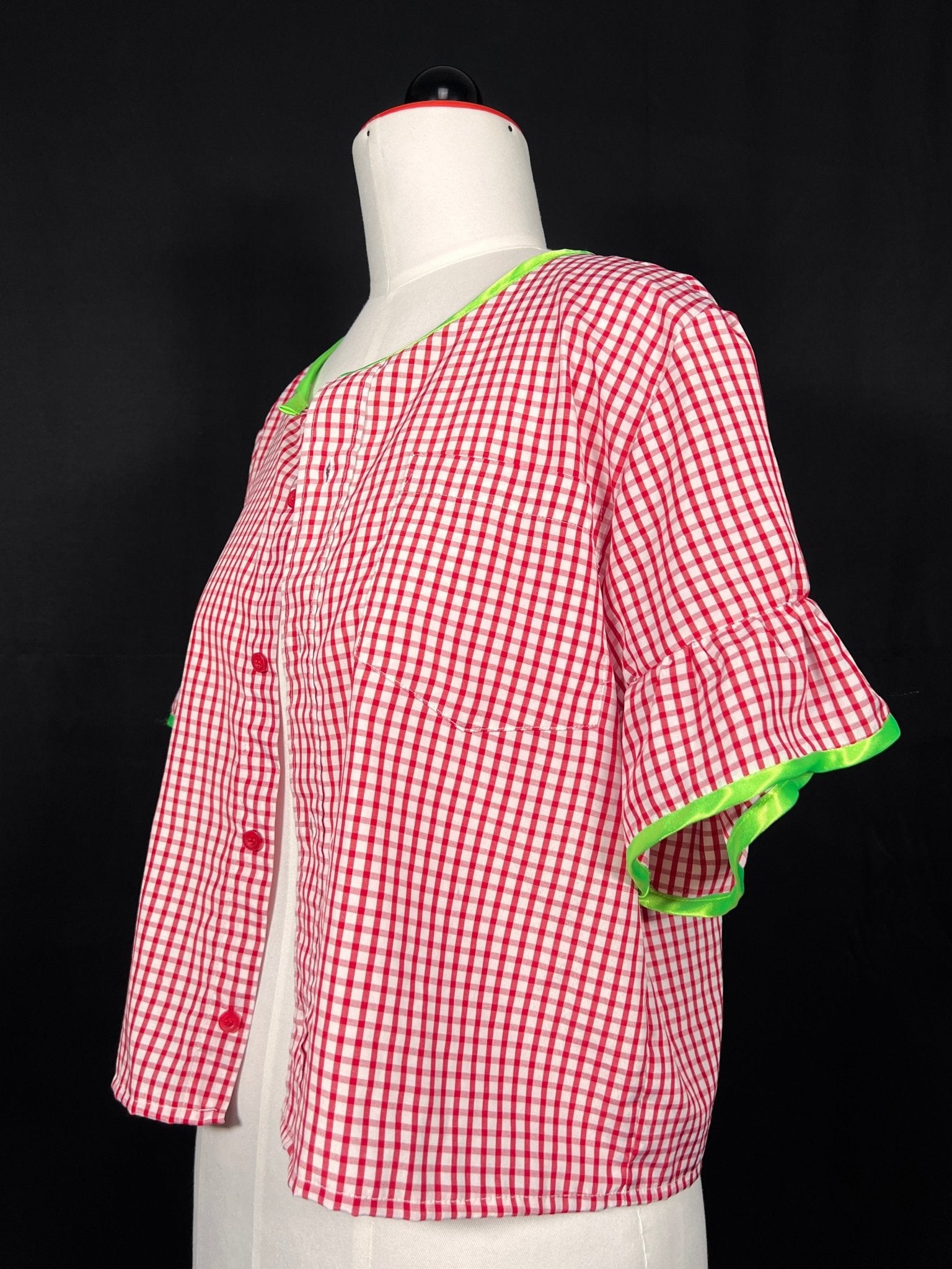 Vichy - Karo Upcycling - Bluse - nachhaltige Upcycling Mode von Beverly - Berlin