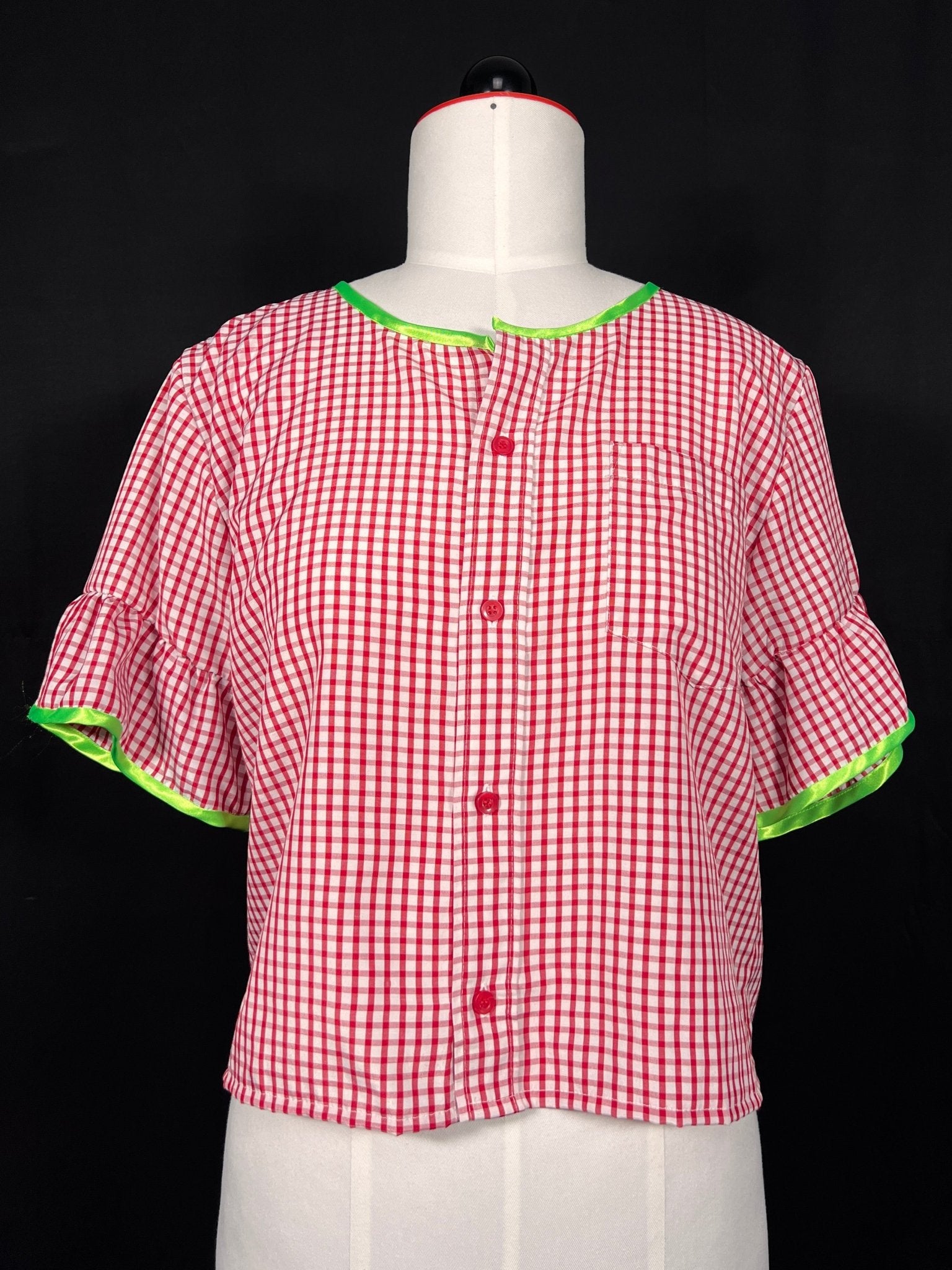 Vichy - Karo Upcycling - Bluse - nachhaltige Upcycling Mode von Beverly - Berlin