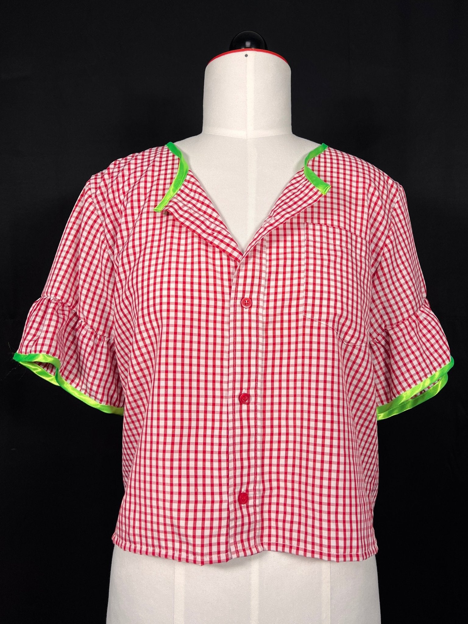 Vichy - Karo Upcycling - Bluse - nachhaltige Upcycling Mode von Beverly - Berlin