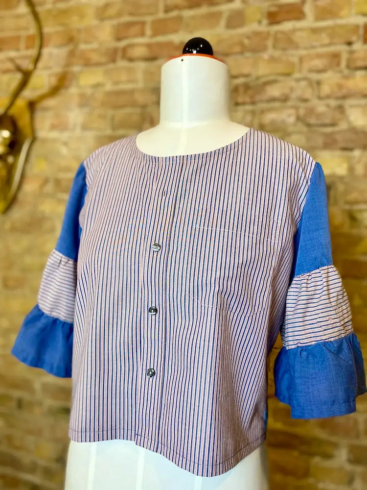 Striped upcycling shirt