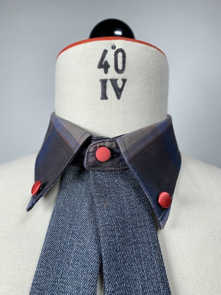 Kragencollier mit Jeansbändern - nachhaltige Upcycling Mode von Beverly - Berlin