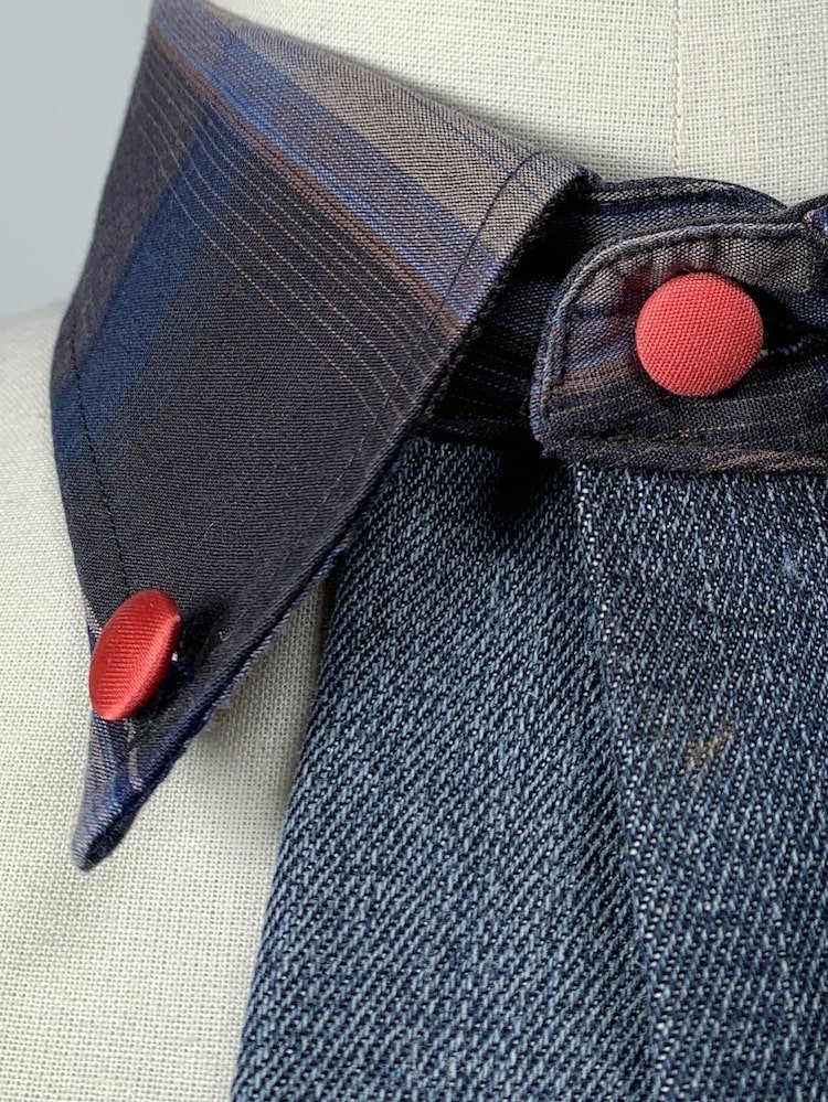 Kragencollier mit Jeansbändern - nachhaltige Upcycling Mode von Beverly - Berlin