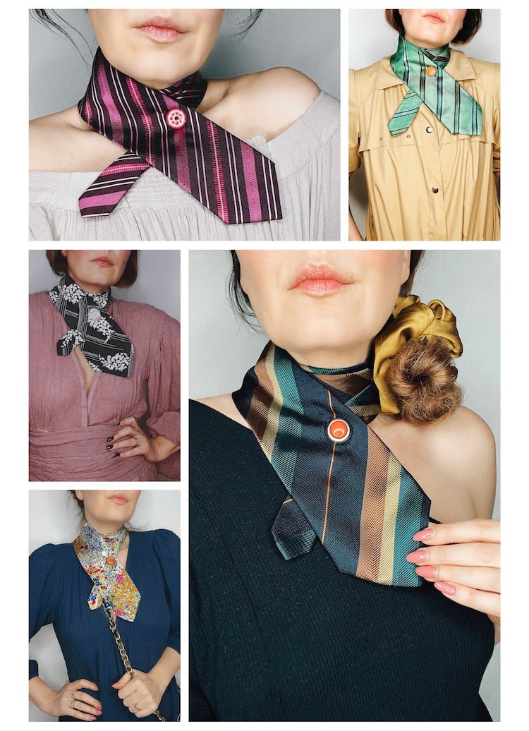 "Apricot is schön" Schlips - Schal - nachhaltige Upcycling Mode von Beverly - Berlin