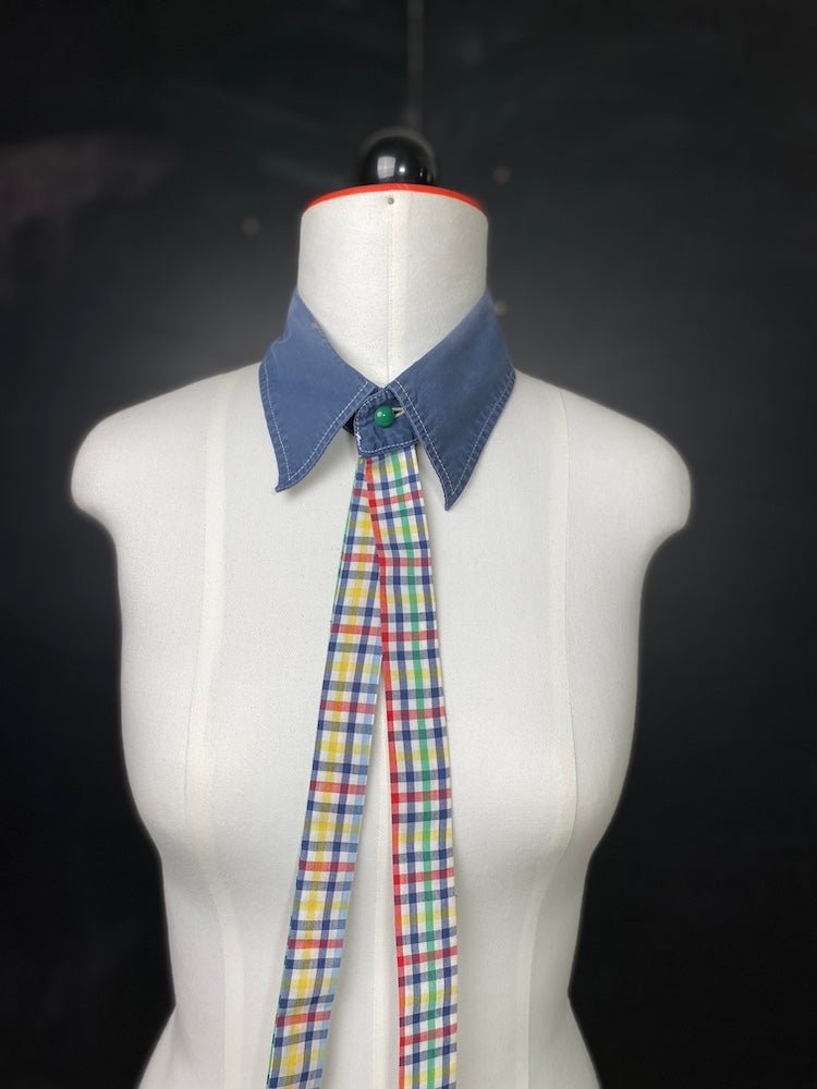 sportlich kariertes Kragencollier - nachhaltige Upcycling Mode von Beverly - Berlin