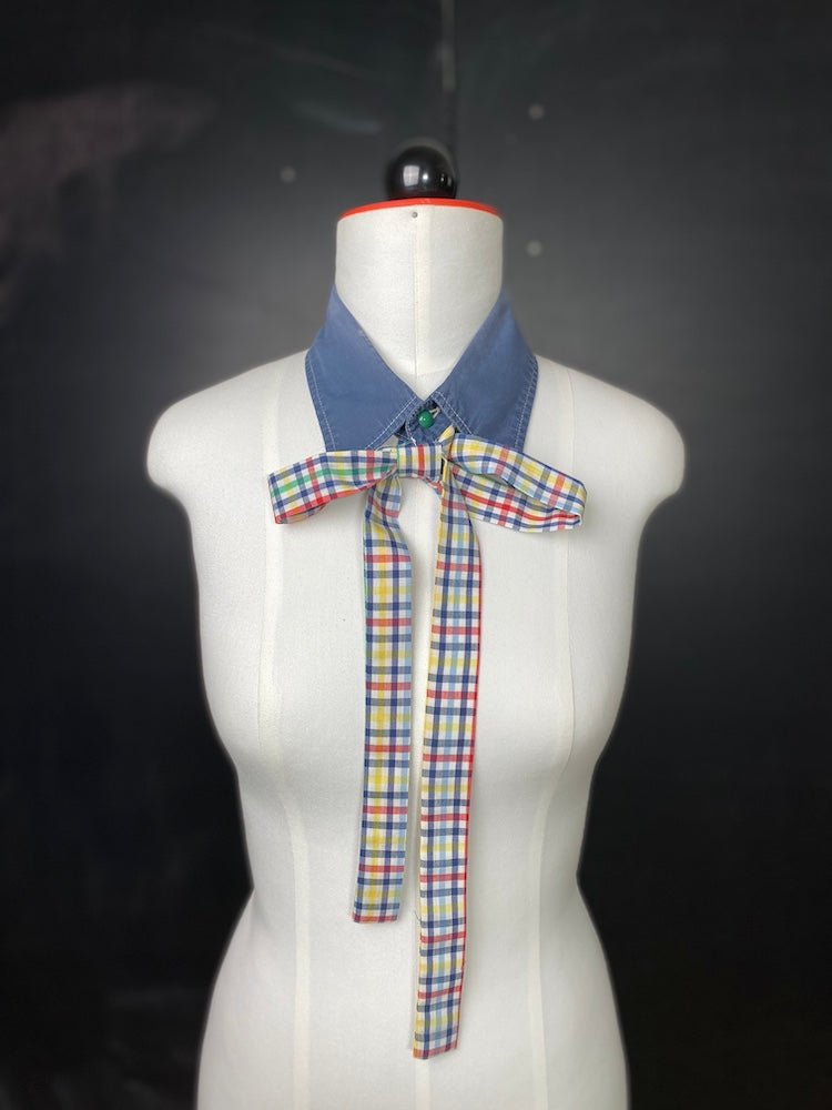 sportlich kariertes Kragencollier - nachhaltige Upcycling Mode von Beverly - Berlin