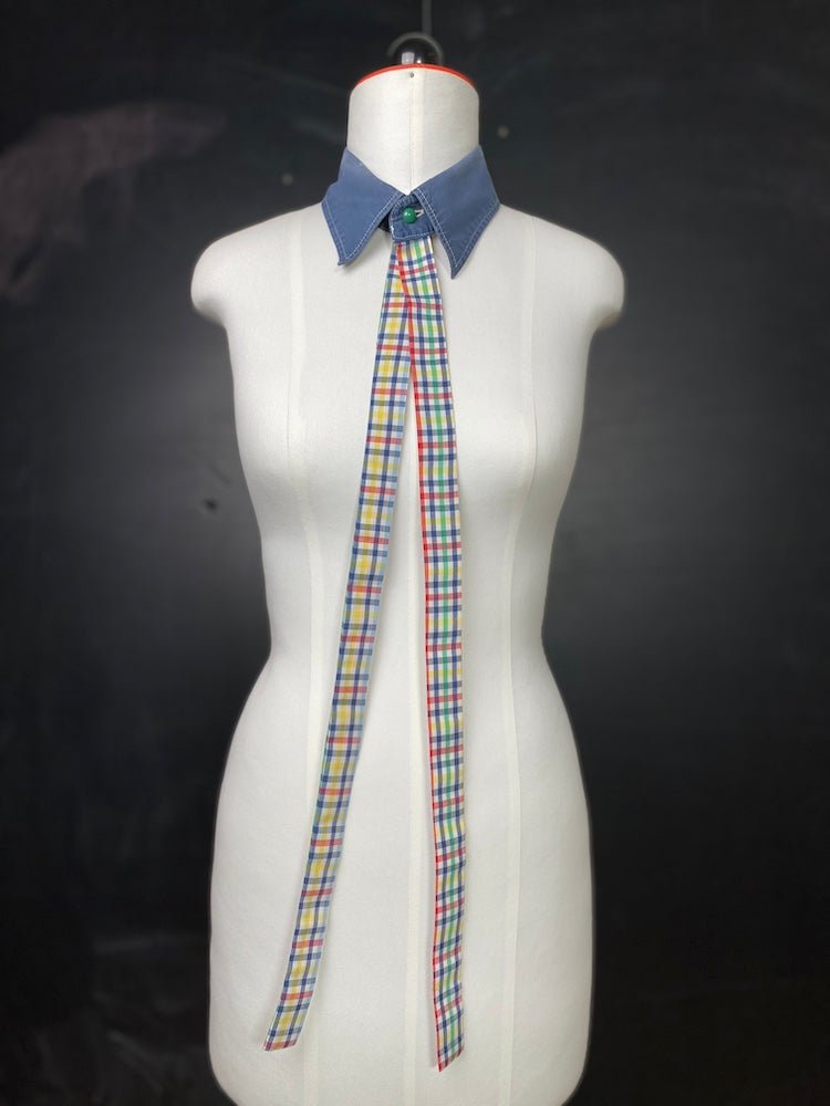 sportlich kariertes Kragencollier - nachhaltige Upcycling Mode von Beverly - Berlin