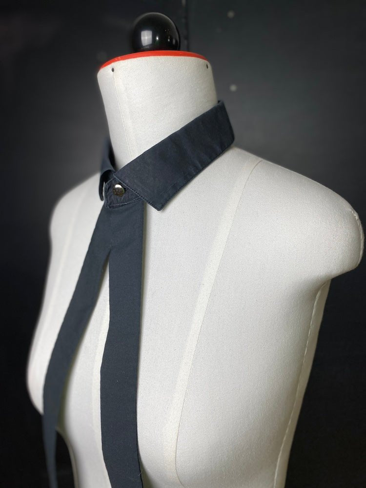 Schwarzes Kragencollier - nachhaltige Upcycling Mode von Beverly - Berlin