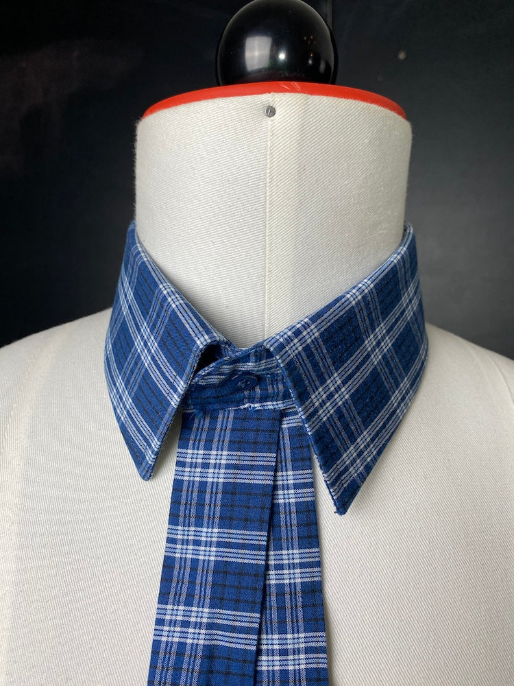 Kragencollier Blue Check – Cool & Handmade
