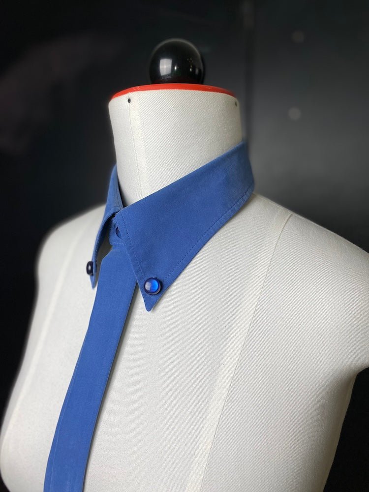 blaues, seidenes Kragen - Collier - nachhaltige Upcycling Mode von Beverly - Berlin