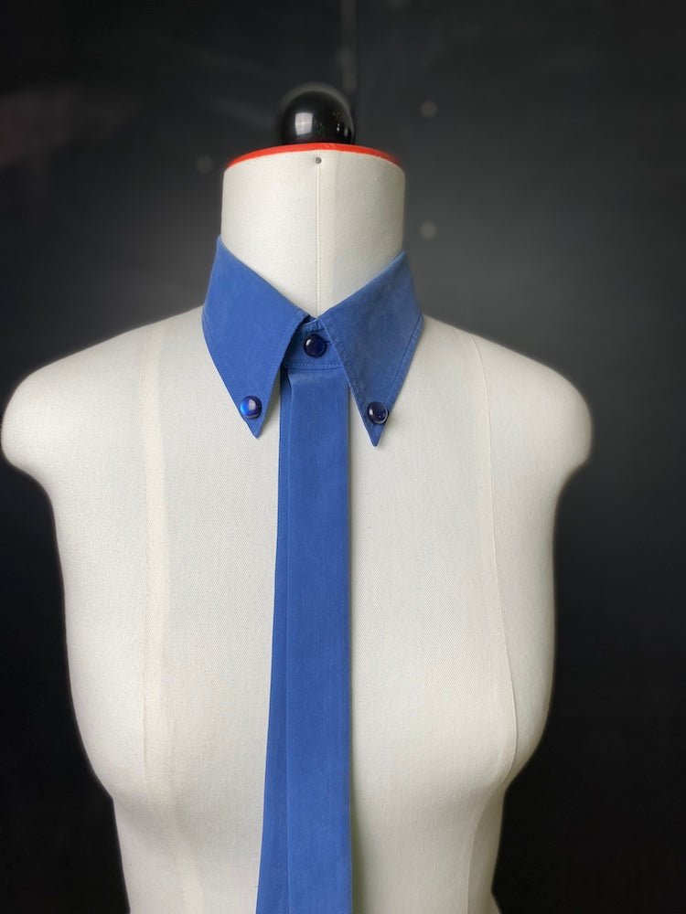 blaues, seidenes Kragen - Collier - nachhaltige Upcycling Mode von Beverly - Berlin