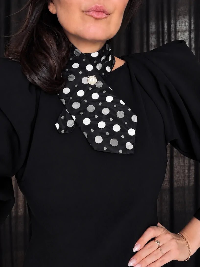 Schlipsschal Dot Noir Schlips Schal- nachhaltige Mode und Accessoires von Beverly-Berlin