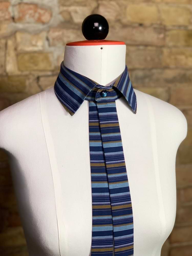 eigenwillig gestreiftes Kragencollier - nachhaltige Upcycling Mode von Beverly - Berlin