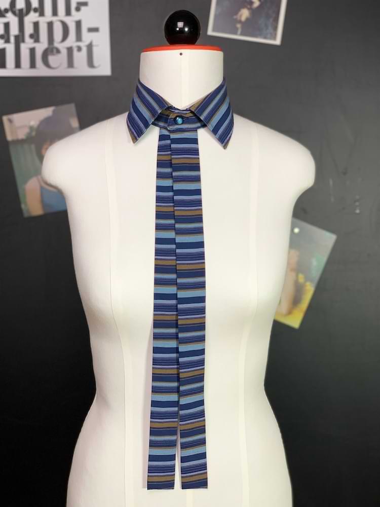 eigenwillig gestreiftes Kragencollier - nachhaltige Upcycling Mode von Beverly - Berlin