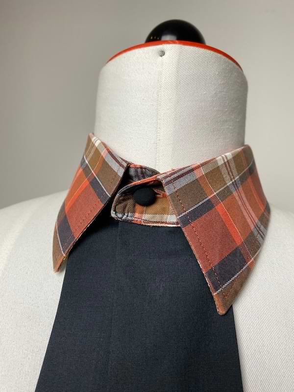 Orange kariertes Kragen - Collier - nachhaltige Upcycling Mode von Beverly - Berlin