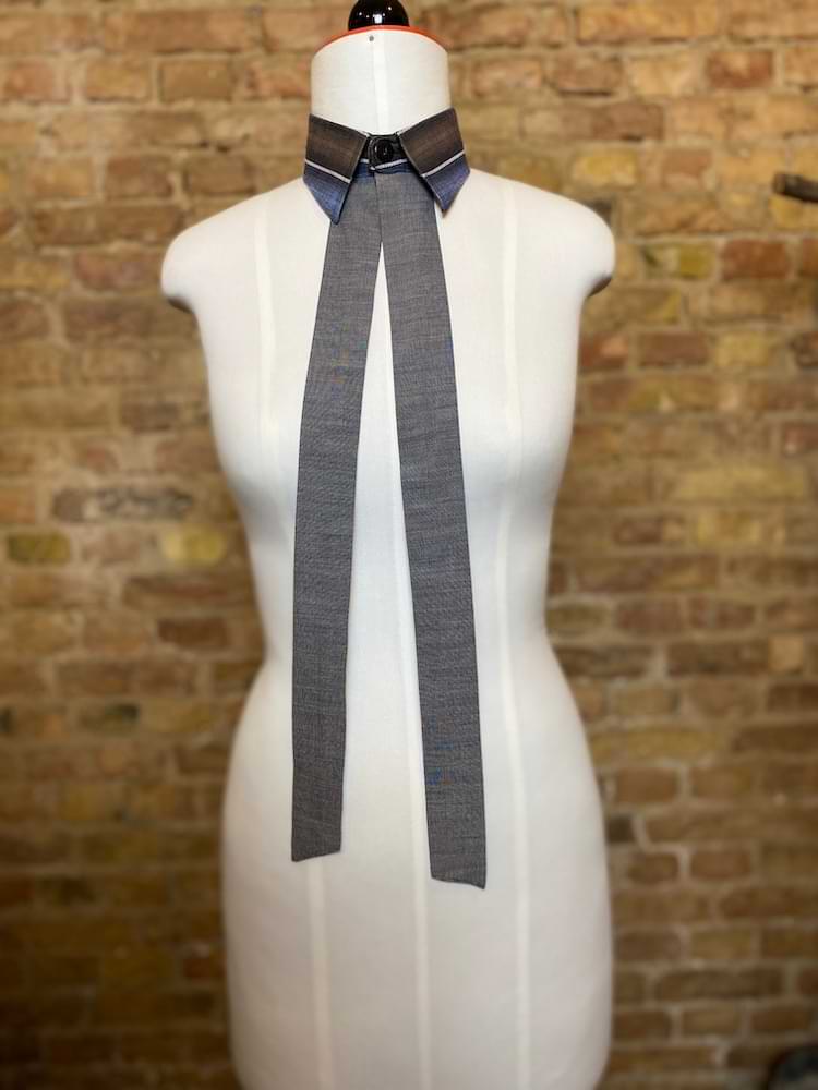 Kragen - Collier in Grau - nachhaltige Upcycling Mode von Beverly - Berlin